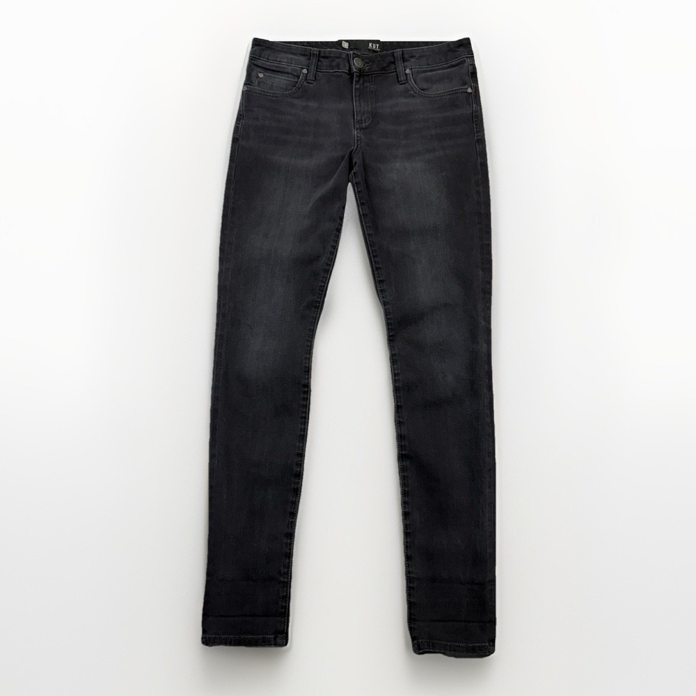 Kut From The Cloth Black Jeans Womens 8 Black Skinny Mid Rise Stretchy Jeans